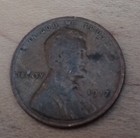 1917 Lincoln Wheat Penny L  ON RIM in LIBERTY and No Mint MARK. NOL17 — photo 1