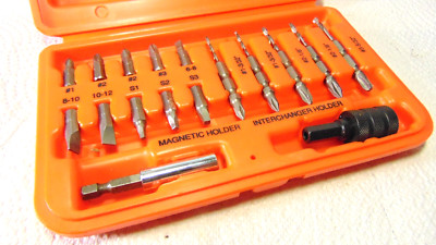 Vtg BLACK+DECKER Screwdriver Bit Set, 17-Piece Multiple Uses 71-844-Very Nice!!!