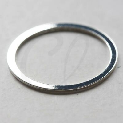 One Piece Silver Plated Brass Base Flat CLOSED Ring-Link-Loop 40x2mm (3604C)