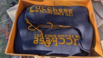 VTG Lucchese Handmade Classics Caiman Alligator Hornback Boots 8 Dustbags BOX