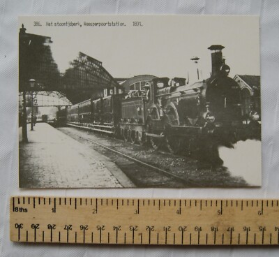 um 1980 AK Amsterdam Het stoomtijdperk, Weesperpoortstation 1891