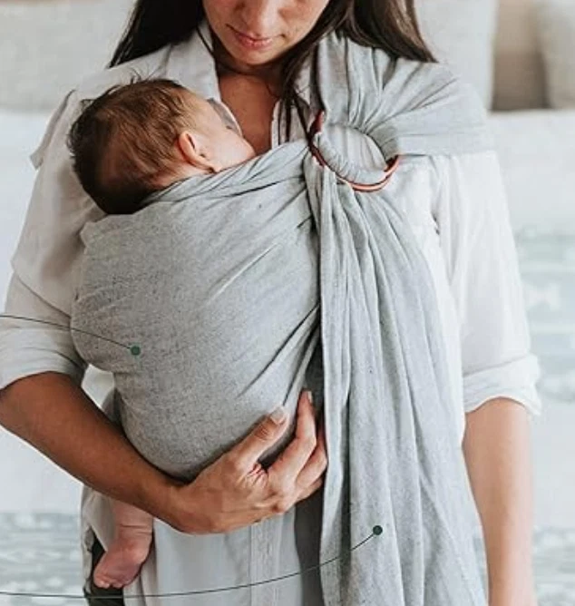 Nalakai Ring Sling Baby Carrier Wrap Bamboo and Linen, Color: Pebble Gray - NEW
