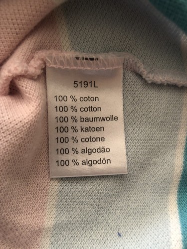 LACOSTE SHORT SLEEVE POLO STRIPED SHIRT~GIRLS SIZE 14 - Picture 9 of 10