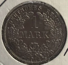 1914 A German Silver 1 Mark Hi Grade with Luster Looks Great!