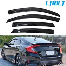Lablt Window Vent Visor Sun Rain Guard Deflector Black For 2016-2020 Honda Civic