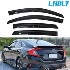 LABLT Window Vent Visor Sun Rain Guard Deflector Black For 2016-2020 Honda Civic