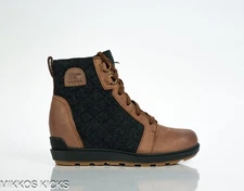 NIB Women's SOREL Evie II NW Lace Suede Boots Wedge Silhouette Waterproof Leathe