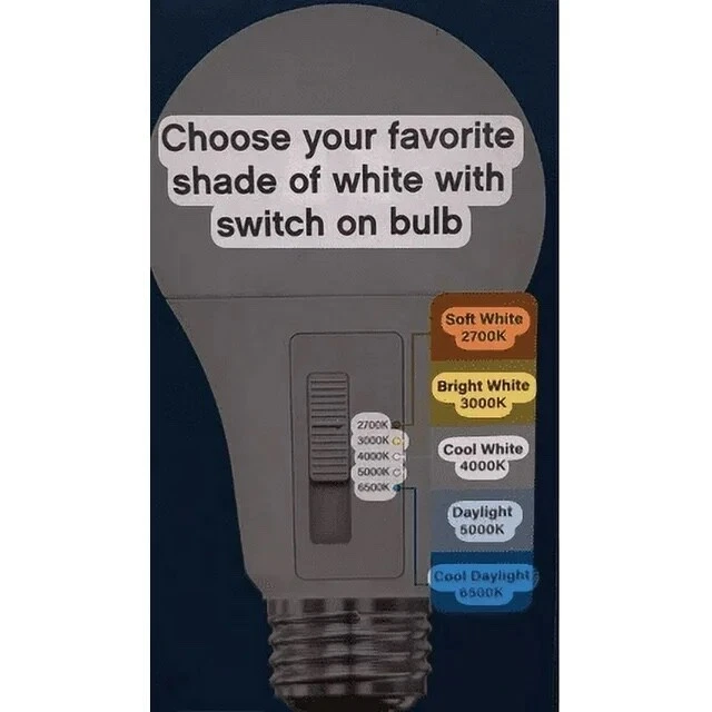 Feit Electric 60 Watt A19 E26 Dimmable LED Bulb 800 Lu Selectable Color (6-Pack) - Image 3 of 4