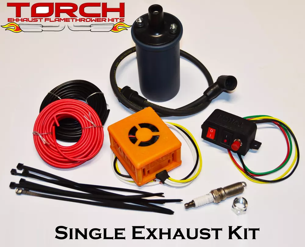 Torch Single Exhaust Flame Thrower Kit American Muscle Hotrod
