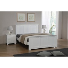 Mali White Solid Wood 4FT6 Double 4FT Small Double 5FT King Single 3ft Bed Frame