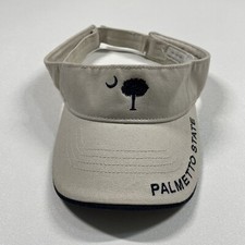 Vintage South Carolina Flag Visor Men’s Beige Strapback Palmetto State USA Made