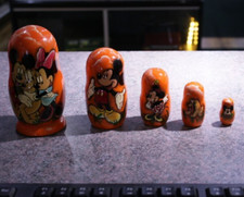 Mickey mouse, Minnie Mouse and Pluto Nesting Dolls