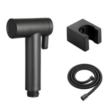 Black Hand Held ABS Bidet Shattaf Hygienic Wash Spray Shower Head 1.5m Hose Set