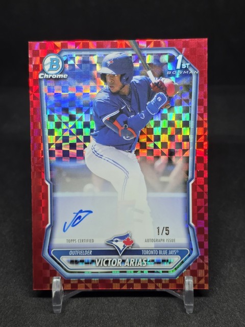 2026 Bowman Victor Arias 1st Bowman Chrome Red X-Fractor Autograph #'d 1/5 SSP