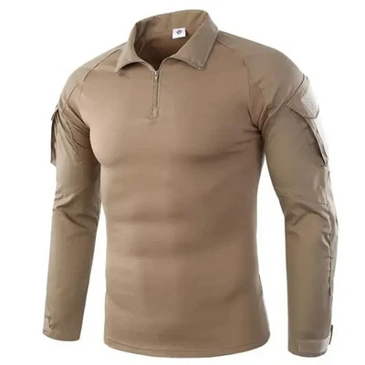 Tactical Combat Shirt Men Army Military Camo Long Sleeve Airsoft Hunting - Image 1 of 4