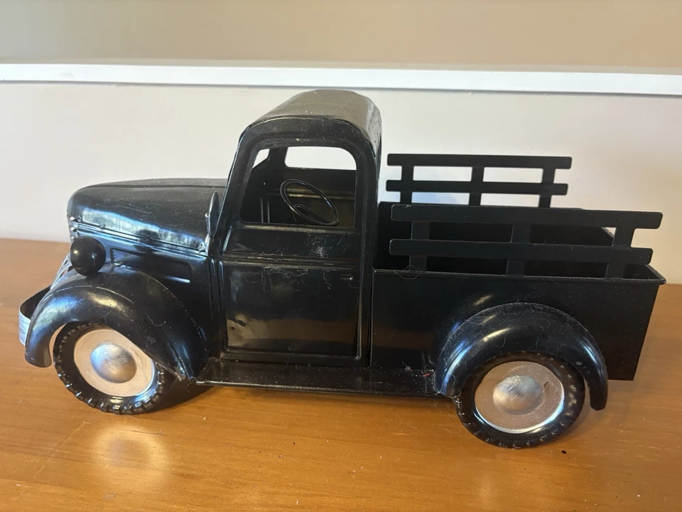 "Camioneta pickup vintage rústica decoración granja años 40 metal negro 6,25"" L 3,5"" de alto" Foto 3 de 4