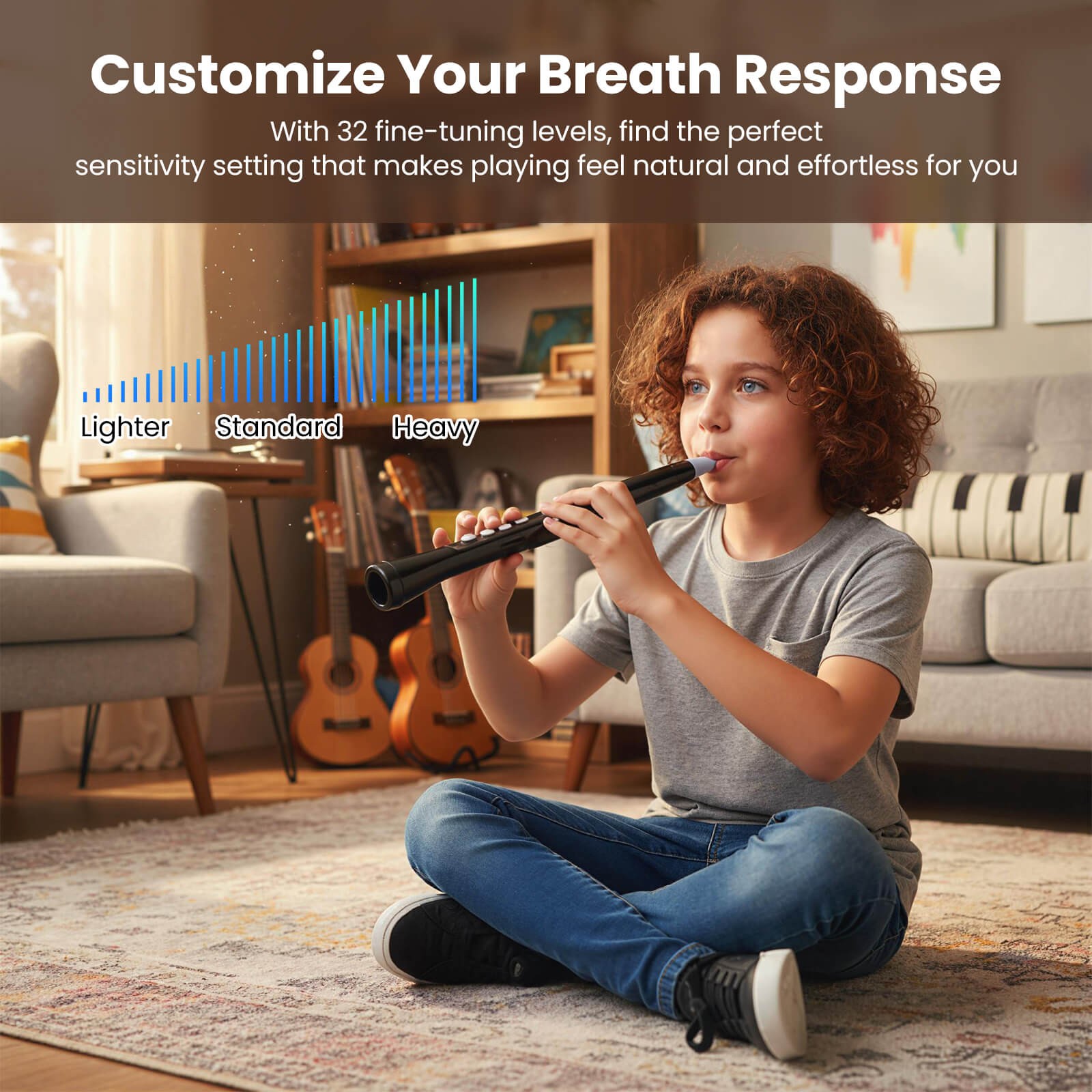 Electronic Wind Instrument Synthesizer w/Wireless MIDI, 100 Tones, HIFI Speaker