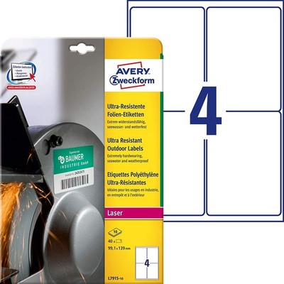 AVERY Zweckform Ultra Resistente Folien Etiketten 99,1 x 139 mm 40 Etiketten