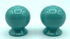 Fiesta Turquoise Ball Salt and Pepper Shaker Set Blue With Rubber Stoppers