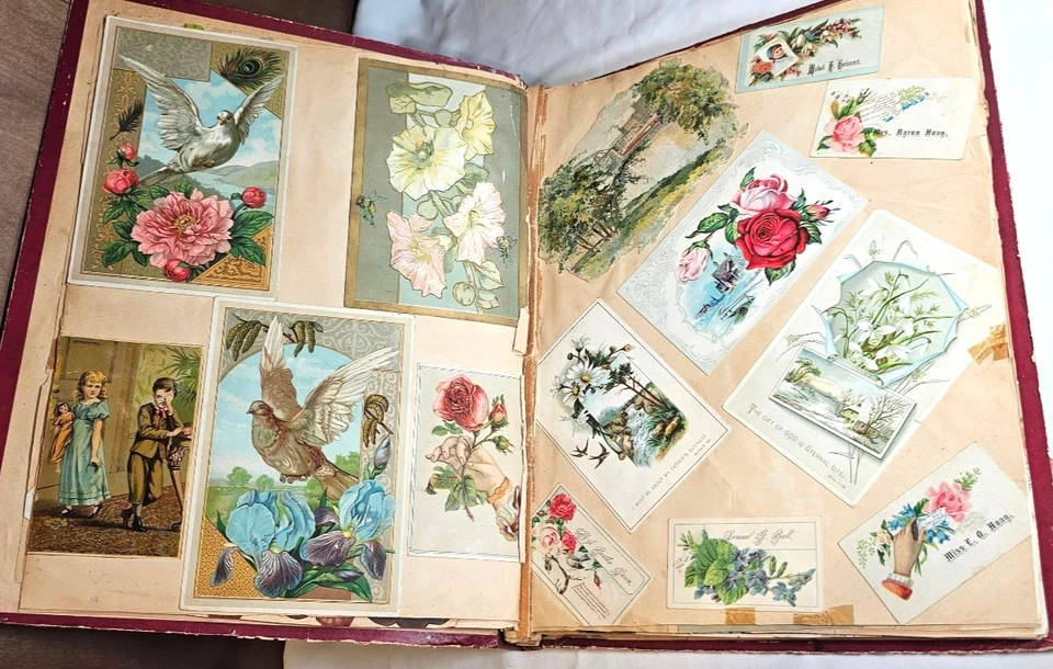 Antique 19thC Victorian Die-Cut Trade Advertising Cards Album Scrapbook 456+ - Image 3 of 4