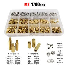 M2M2.5M3M4 Brass Hex Hexagon Spacer Column Standoff Screw Nut Washer Set Kit Box