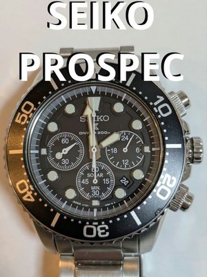 SEIKO Prospex Diver Scuba Solar Quartz 200m Uhr Black Crown Rare Limited