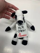 Chick Fil A Cow Eat Mor Chik'n More Chicken 6" Plush With Sandwich Board