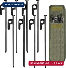 8 Pack 8In Heavy Duty Forged Steel Tent Stakes, with Storage Bag, for Camping