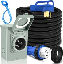 50 Amp 25FT Generator Cord and Power Inlet Box with NEMA SS2-50P Generator Inlet