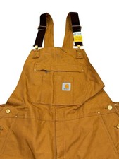 NWT Carhartt Men's Loose Fit Firm Duck Insulated Bib Overall Mens XL