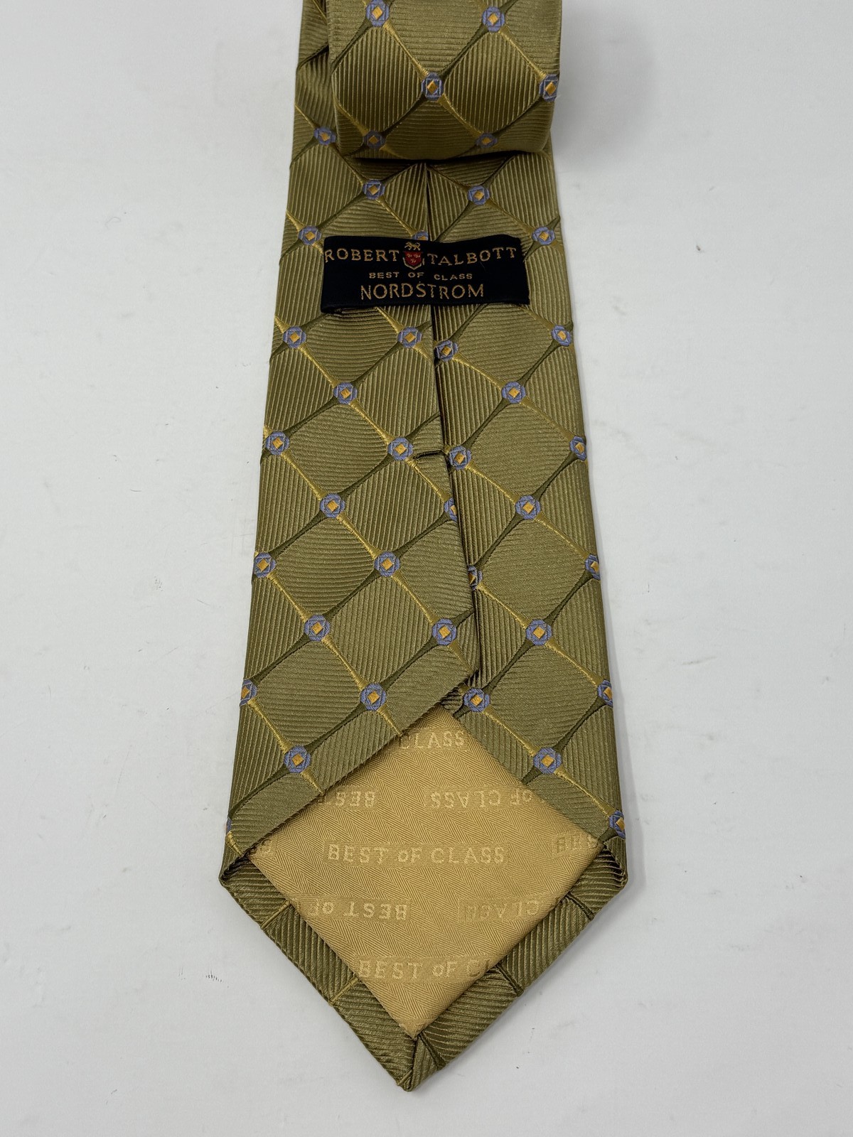 Robert Talbott Gold Blue Patterned Silk Tie Nords… - image 5