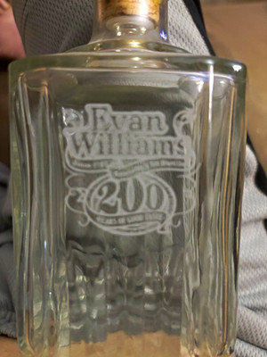 Evan Williams 200th Anniversary Clear Glass Bourbon Decanter 750ml 90 Proof