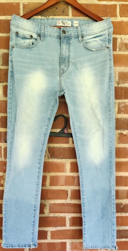 Mens MBX DENIM Los Angeles Men's 34W 32L Medium Wash Straight Leg Blue Jeans