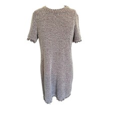 Ann Taylor Short Sleeve Multicolor Sweater Dress Knee-Length Large