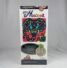Dimensions Get Hooked Latch Hook Coloring Kit Colorful Elephant 16x16 New