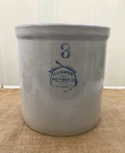 JA Bauer Pottery Co. Los Angeles, CA #3 Gallon Stoneware Crock