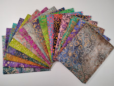 Lot of 16 Fat Quarters Cotton Batik Quilt Fabric Bundle