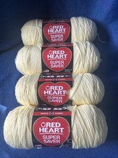 Red Heart Super Saver Yarn Lot Of 4 Skeins Pale Yellow 0322
