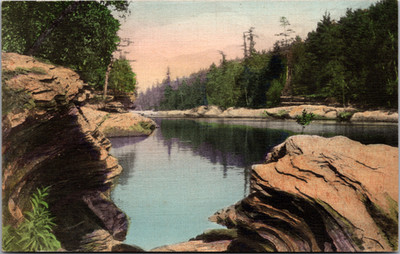 Postcard The Clam Banks Dells of the Wisconsin River Hand Colored