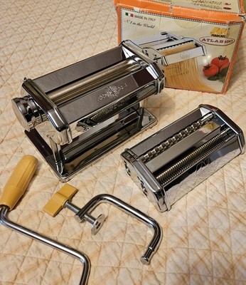 MARCATO Atlas Model 150 Deluxe Pasta Machine Hand Crank Made in Italy with Box