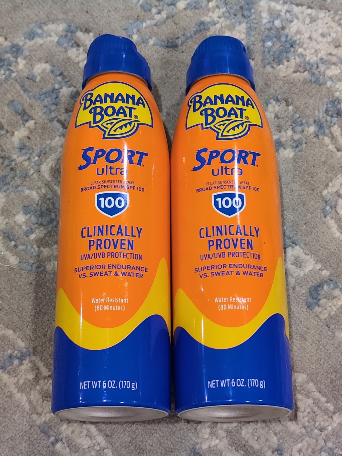2 PK Banana Boat Sport Ultra SPF 100 Sunscreen Spray 6 Oz Each EXP 03/26