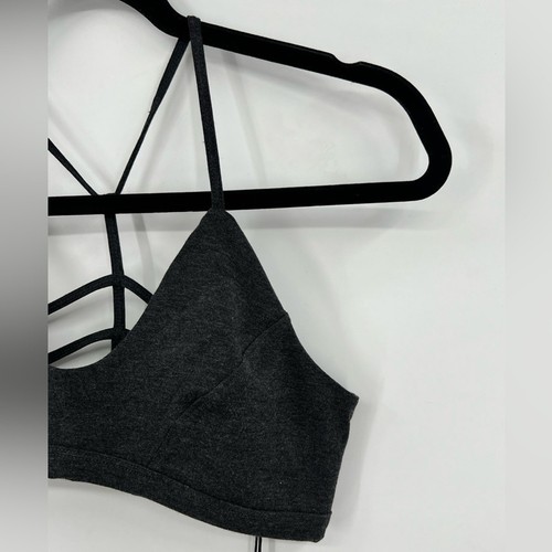 NWT Chaser Back Bralette Strappy Caged Spaghetti Strap Black Gray Grey Sz Small - Picture 5 of 12