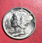 1941 Choice Uncirculated US Mercury SILVER Dime "Philadelphia" Mint! Old Coin!