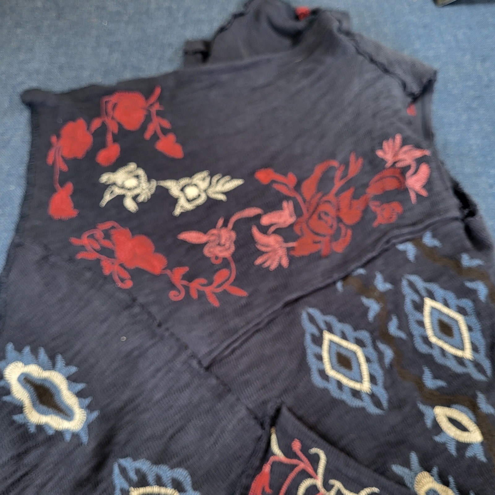 Soft Surroundings Embroidered Patchwork Cotton Ve… - image 5