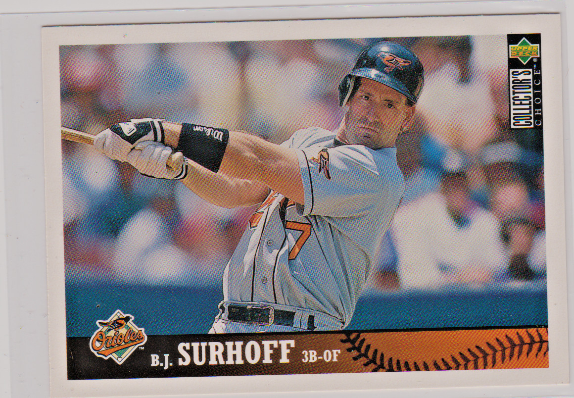 B J Surhoff Baltimore Orioles 3B-OF 1997 Collector's Choice Card # 43 Nr/Mt