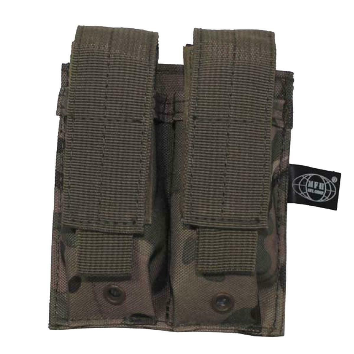 MFH Double Pistol Magazine Pouch Molle Op Camo Multicam Airsoft Range