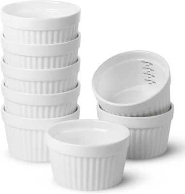 BTaT- Ramekins, 8 oz, Set of 8, Ramekins for Baking, Ramekin with Measurement Ma