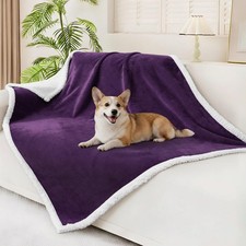 Waterproof Blanket Throw for Large Dogs, Soft Reversible Dog Blanket for Sofa...