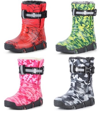 LADEHEID Gefütterte Schneeschuhe Kinder Jungen Mädchen Stiefel PVC 21-35
