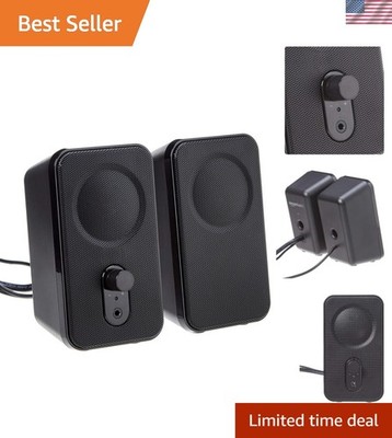 Amazon Basics Ac-Powered Computer Speakers for Desktop or Laptop PC with Volume